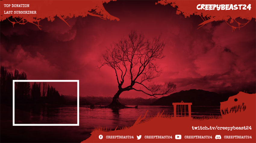 Red Twitch Overlay Template With Web Frame