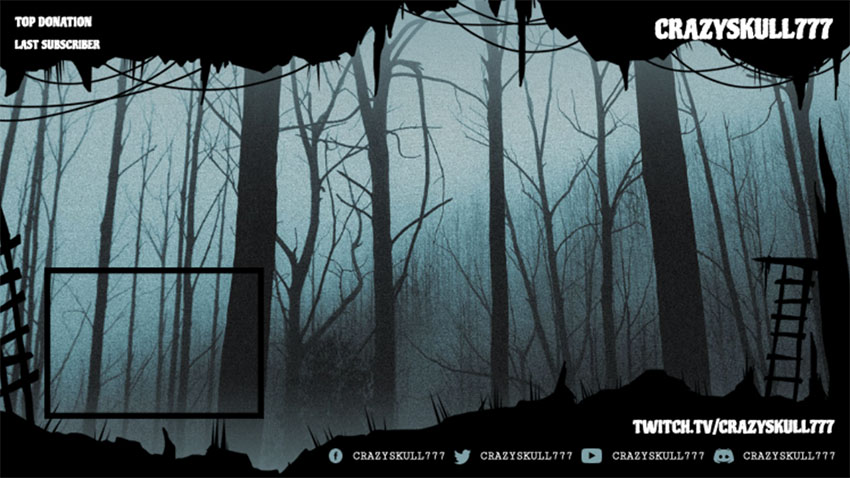 Haunting Twitch Overlay Template with Web Frame