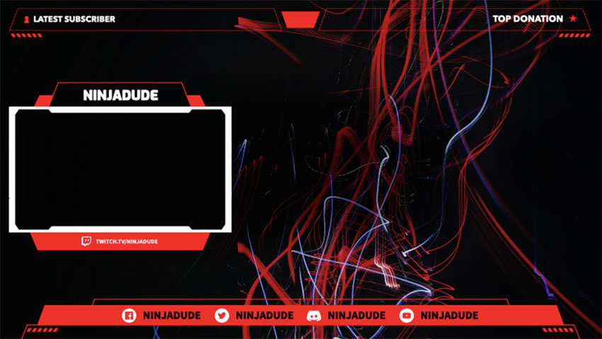 Abstract Twitch Overlay Template With Web Frame