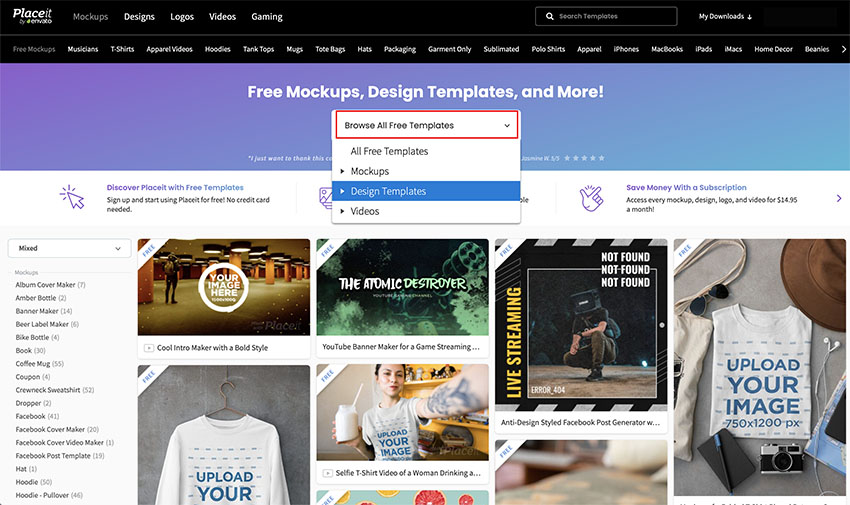 2 Go to Browse All Free Templates  Design Templates
