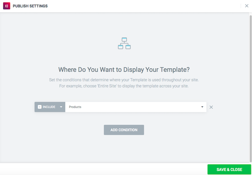 Youll need to apply your chosen single product template to all of your Product pages