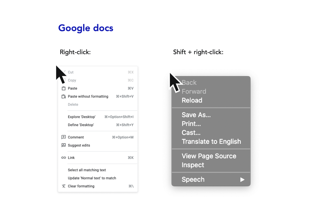 toggle google docs menu