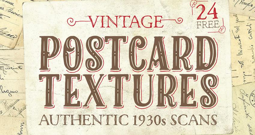Authentic 1930s Vintage Postcard free high-res textures