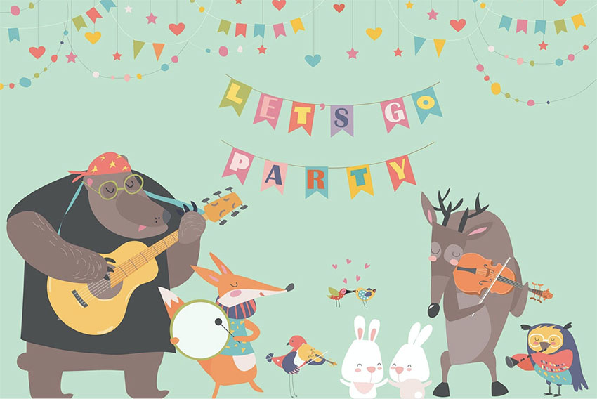 Cute Animal Illustrations - Music Band