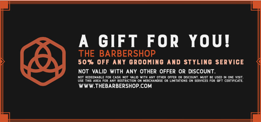 Gift Certificate Template for Barbershop