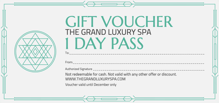 Business Gift Certificate Template for Spa Day