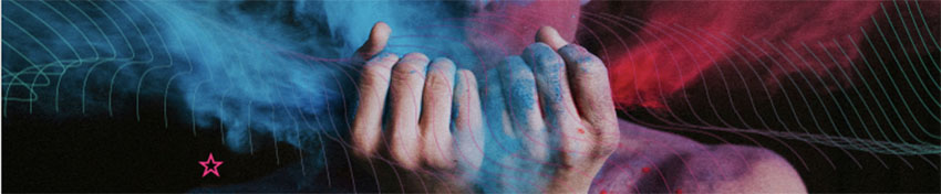 SoundCloud Banner Template with Hands and Holi Powder
