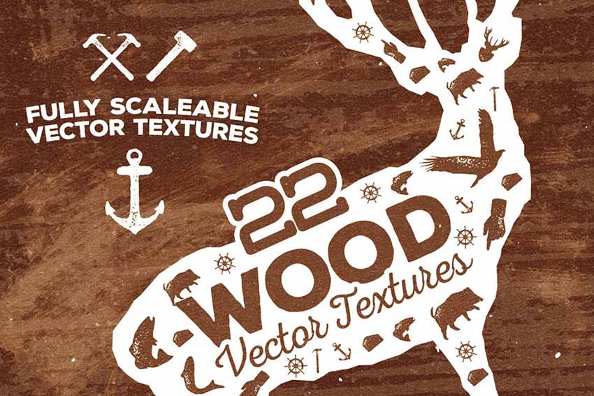 22 Wood Texture Vector Illustrator