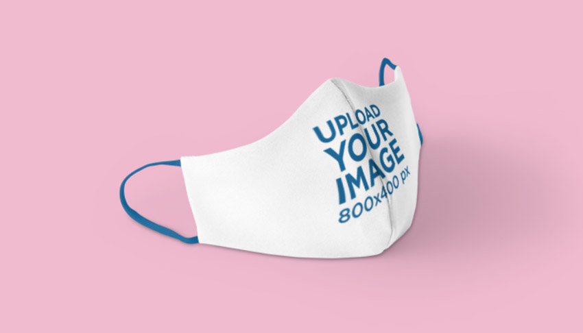 Medical Face Mask Mockup with Colored Bands