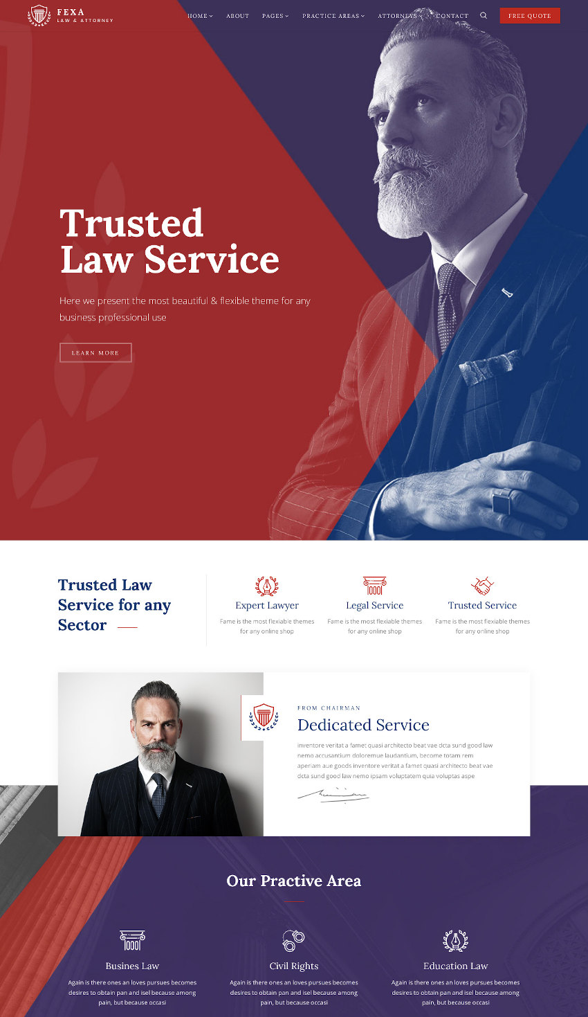 Fexa - Lawyer  Attorney WordPress Theme