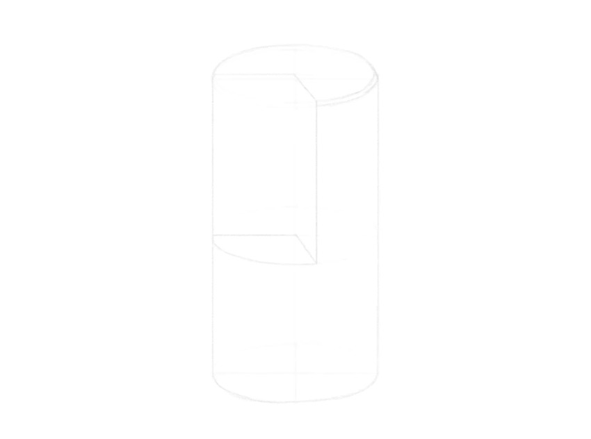 how to draw a cylinder without a part