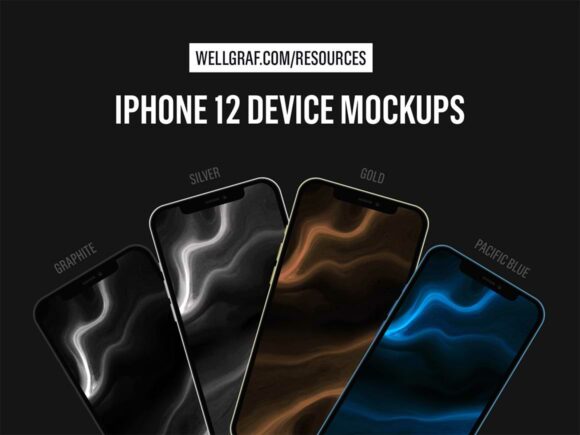 4 iPhone 12 mockups (PSD, Sketch and Figma)