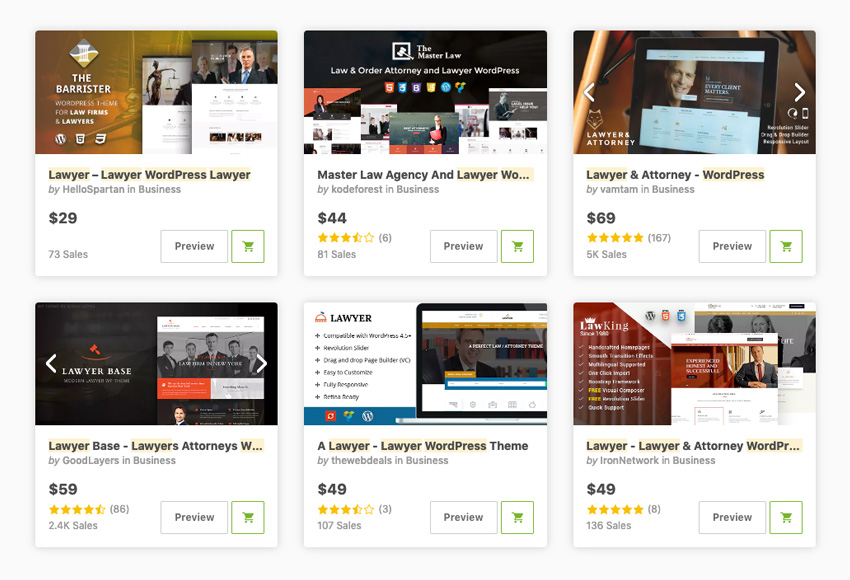Lawyer themes on ThemeForest