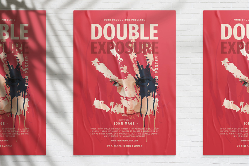 double exposure poster template