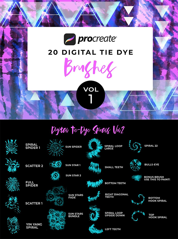 Procreate Tie-Dye Brush Bundle