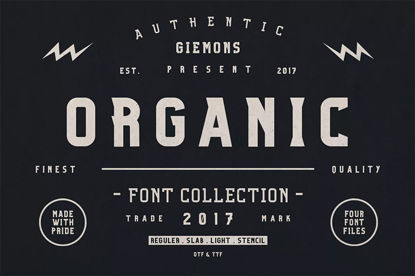 Organic Family Display Typeface