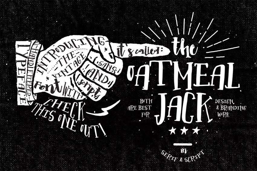 Oatmeal Jack Display Board Font