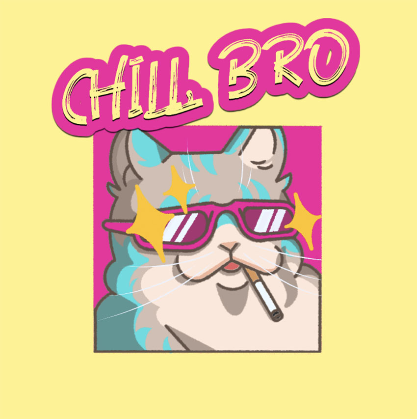 Twitch Emote of a Chilled Cat Smoking