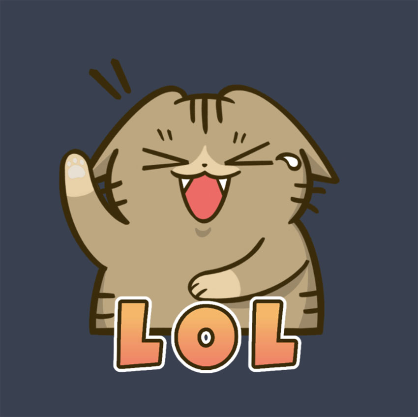 Twitch Smile Emote Featuring a Kitten Laughing Out Loud