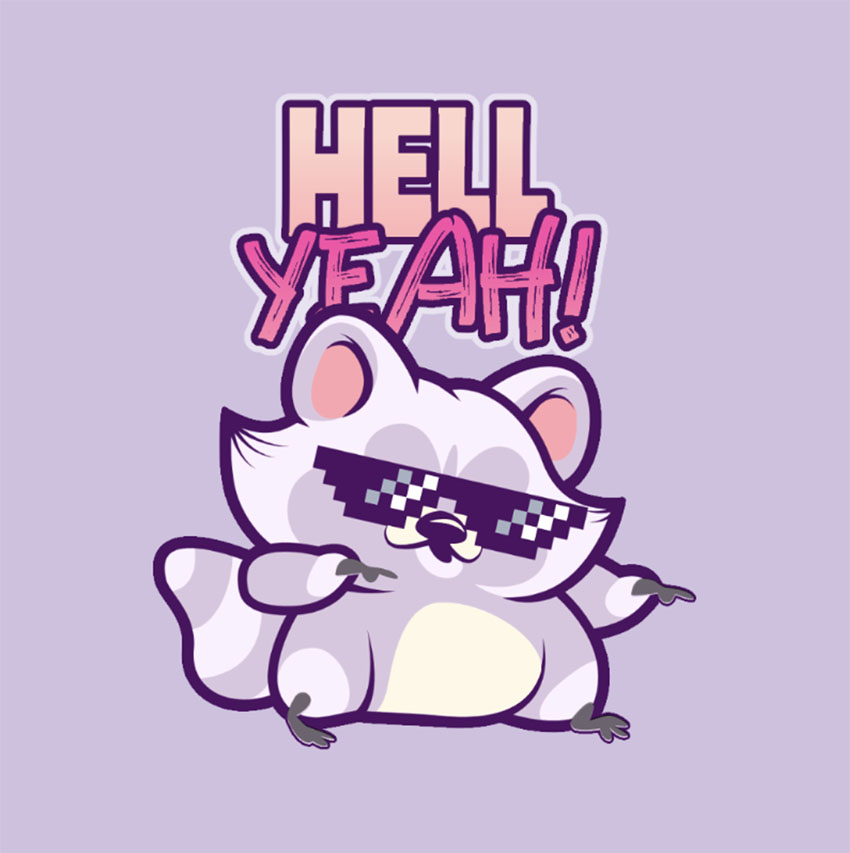 Twitch Chat Emoji Featuring a Raccoon with Swag