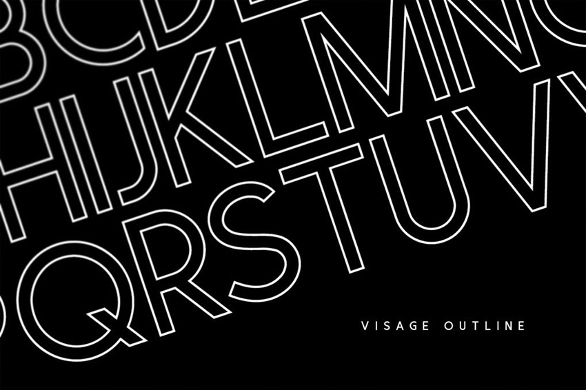 Visage Outline Display Typeface