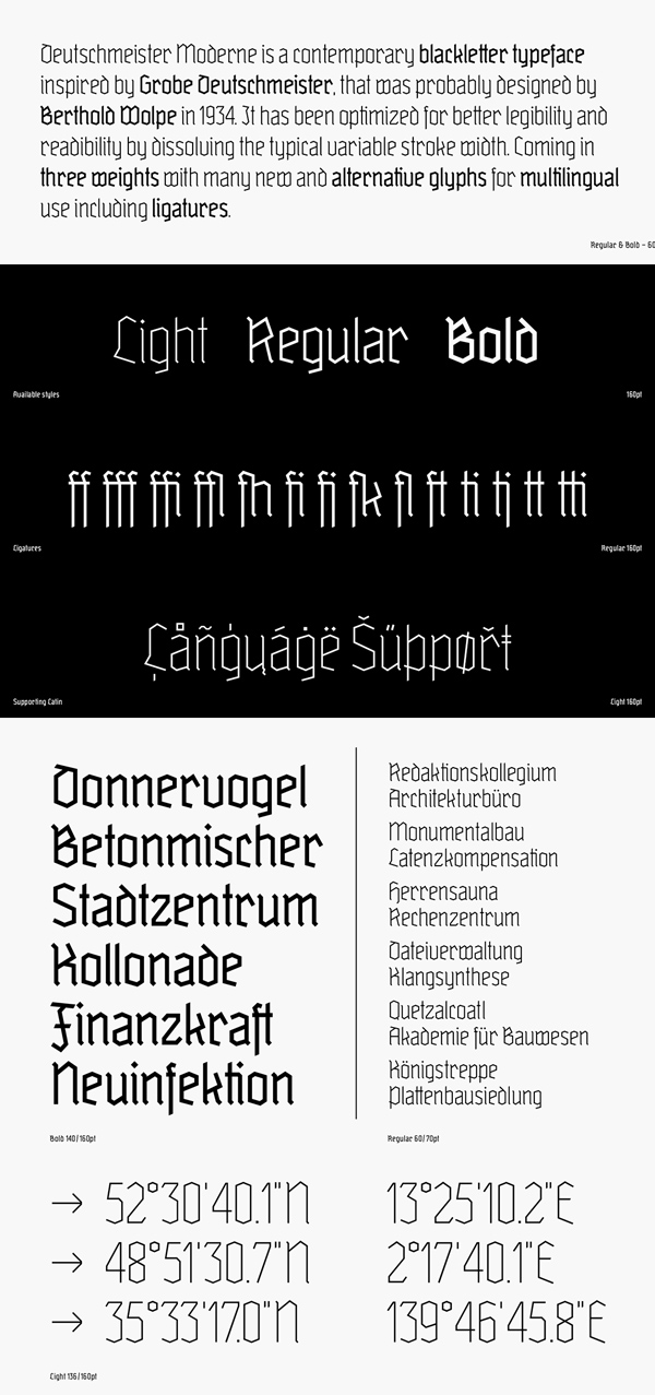 Deutschmeister Moderne Font Letters