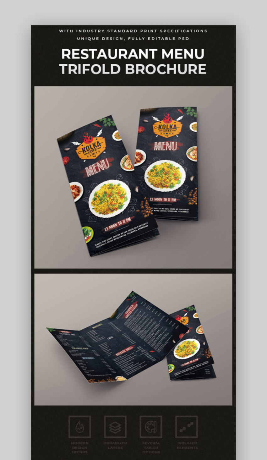 Trifold Restaurant Menu Template