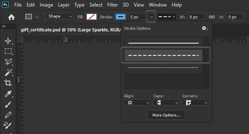 Photoshop Dashed Line