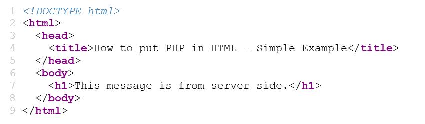 example of php code