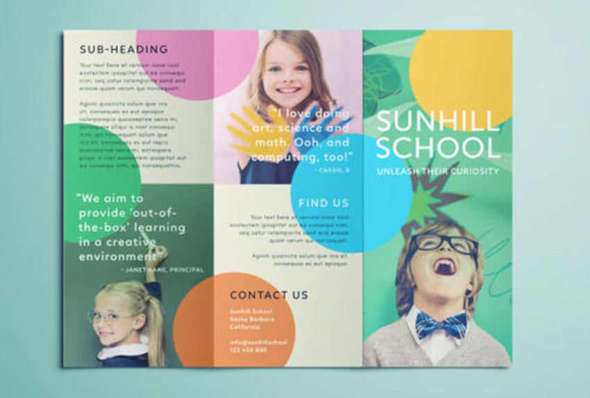 school brochure design templates free download