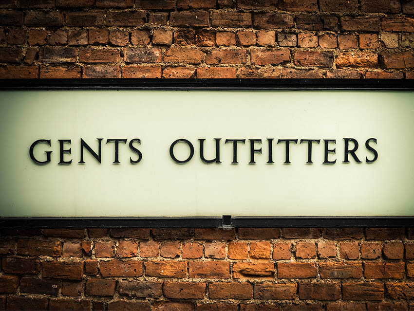 Vintage Gents Outfitters Display Board Font