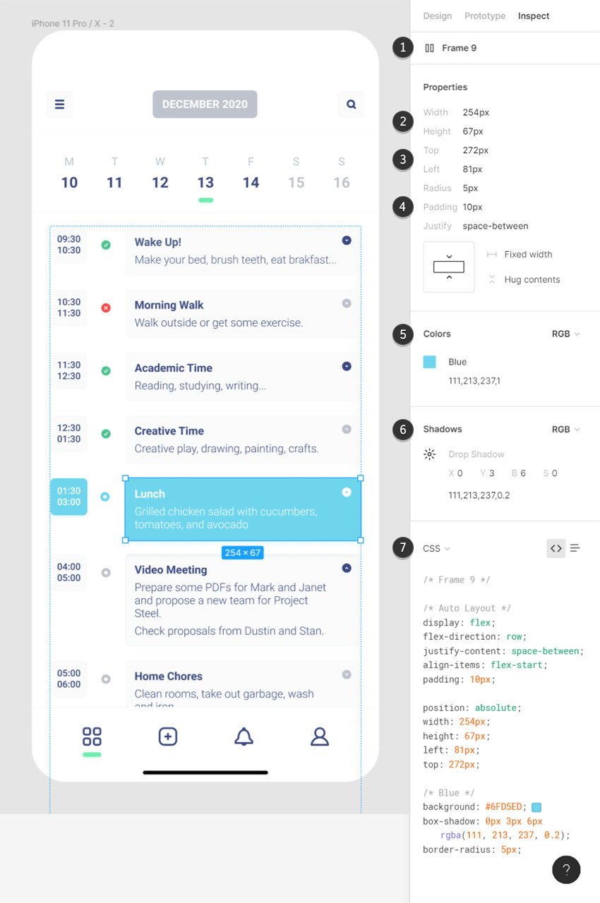 figma inspect auto layout