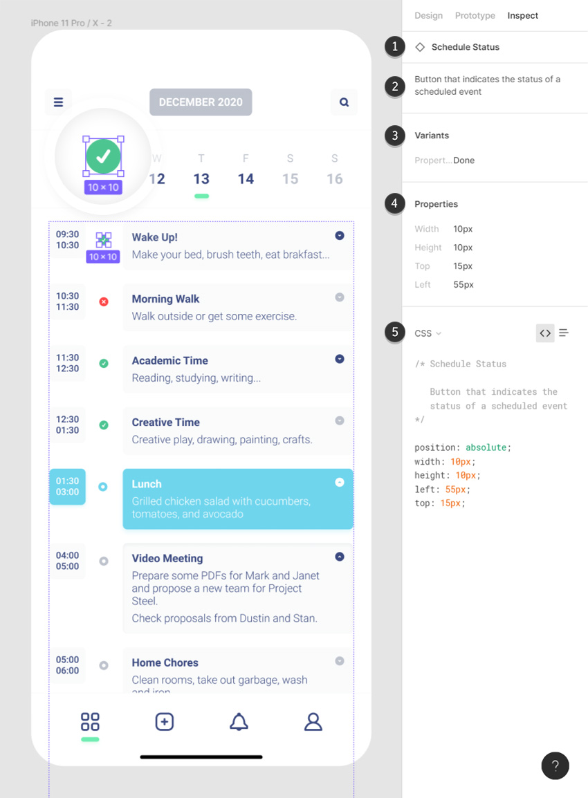 figma inspect component