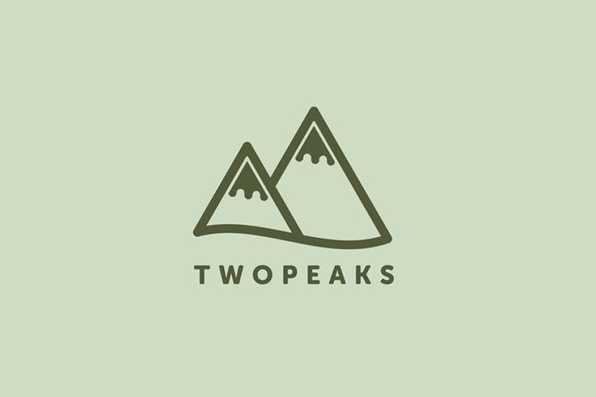 TwoPeaks Logo Example of Minimalist Design on Envato Elements