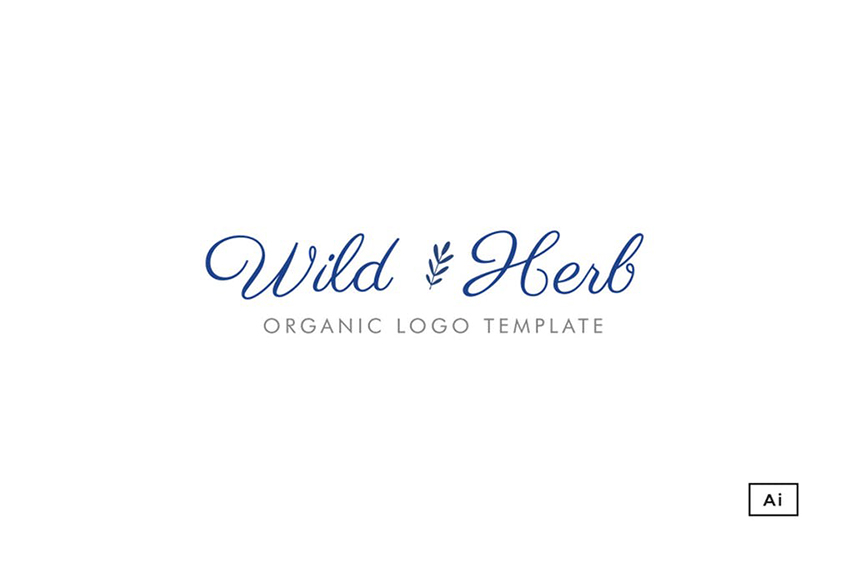 Wild Herb Organic Logo Template with Creative Typography on Envato Elements