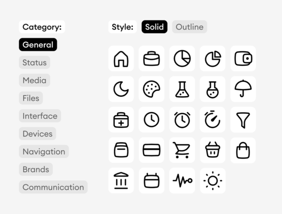 Basil icons categories