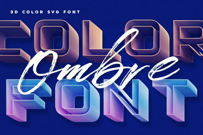 ombre color font