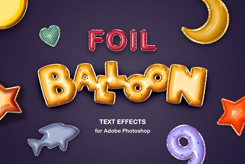 Foil Balloon Text Effects for Photoshop