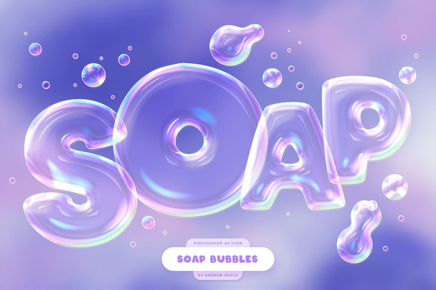 Soap Bubbles Photoshop Text Effect by Sko4