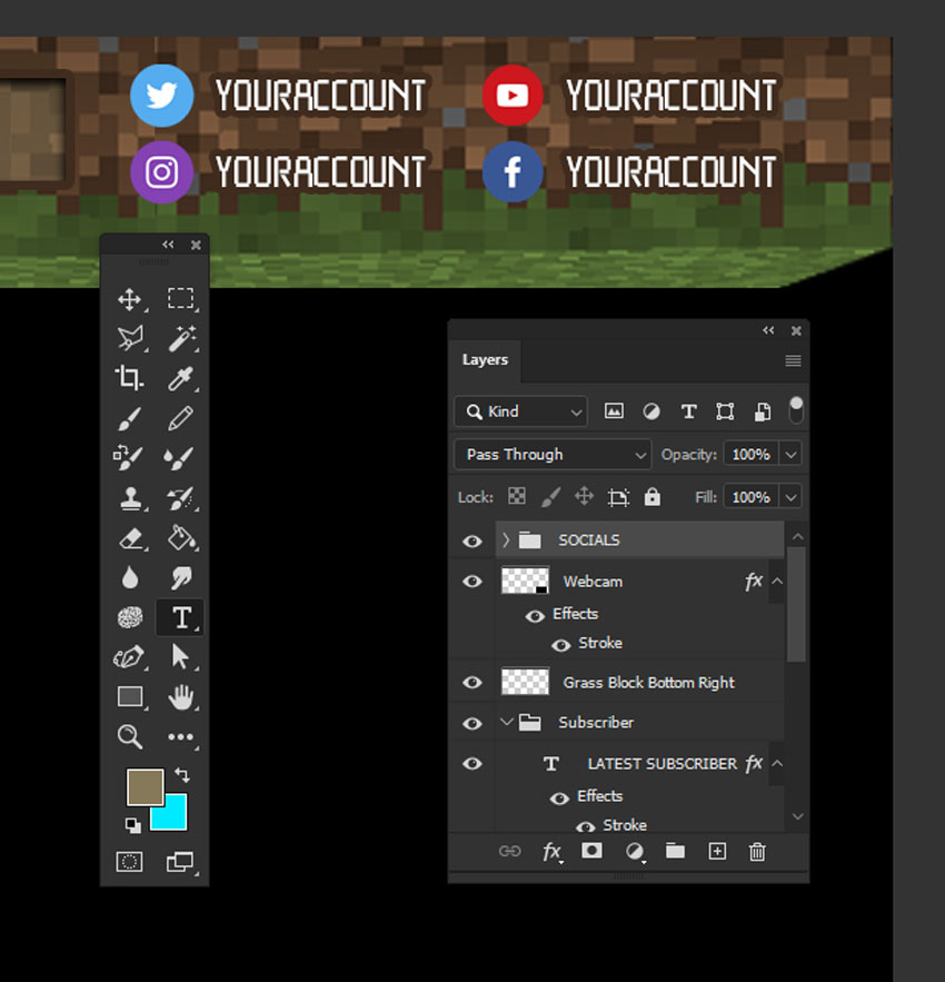 minecraft twitch overlay template social media