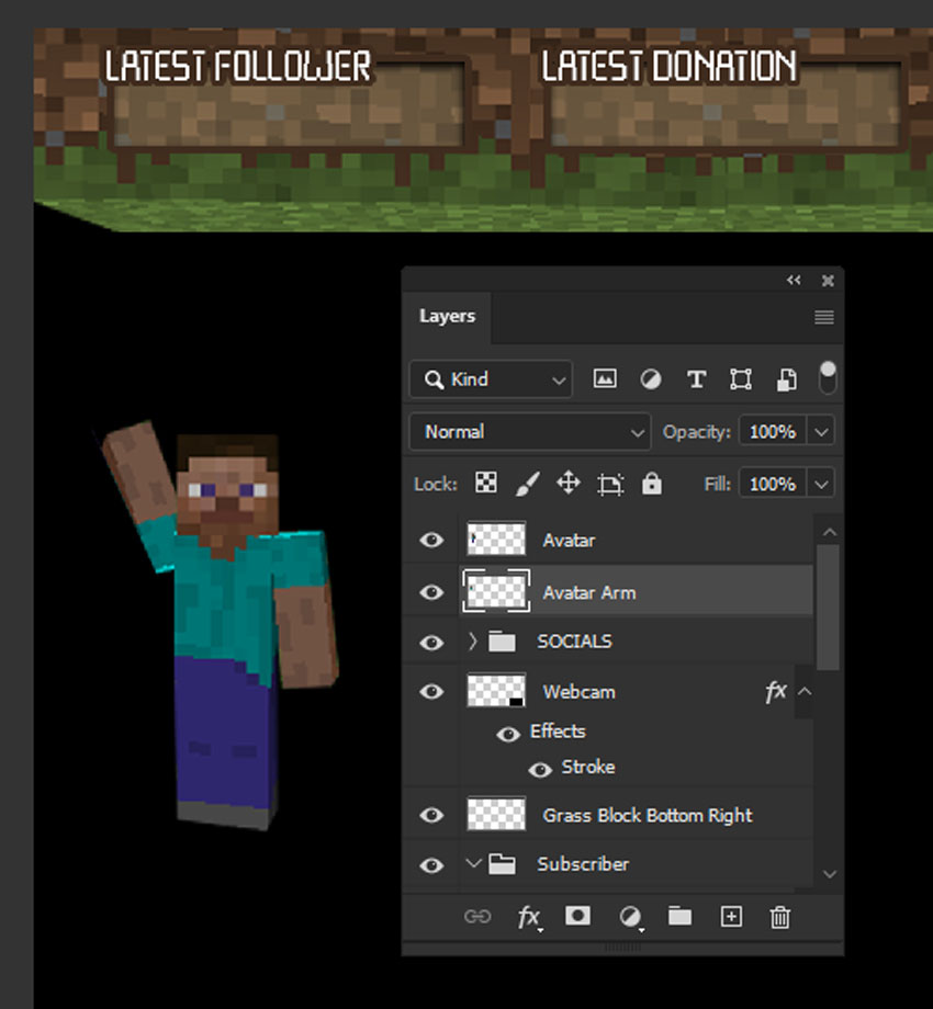 minecraft twitch overlay avatar edit