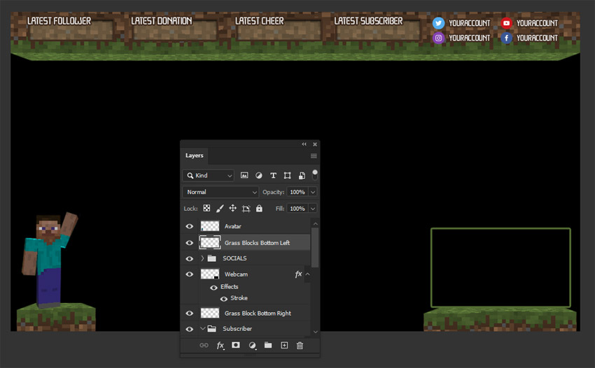 minecraft twitch overlay template