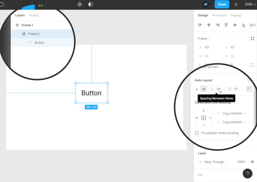 default padding on auto layout frame