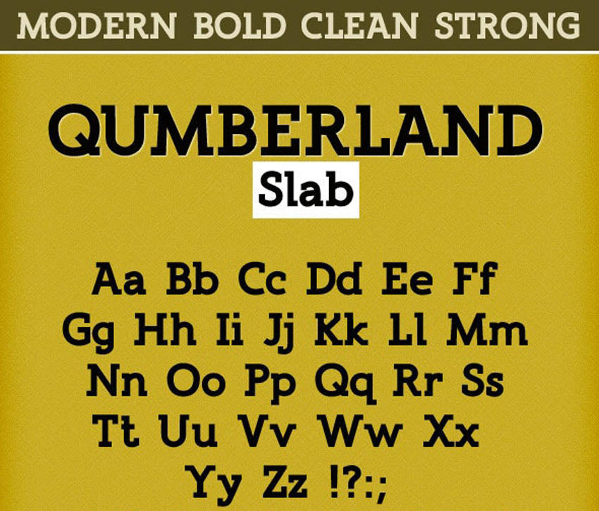 Qumberland Slab Typeface - Clean Strong Bold Font