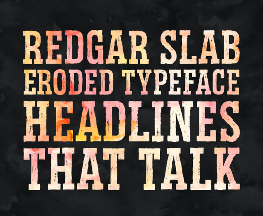 Redgar Eroded Slab Typeface