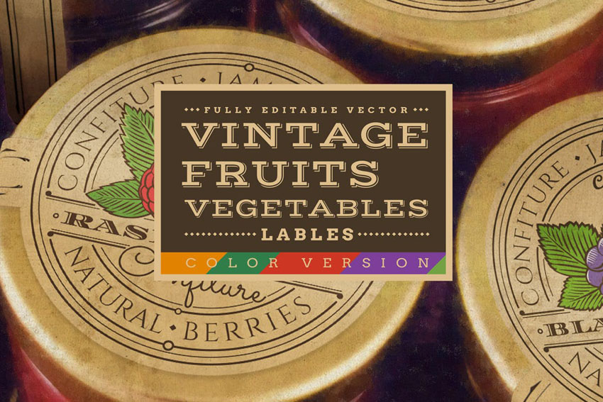 vintage labels slab serif