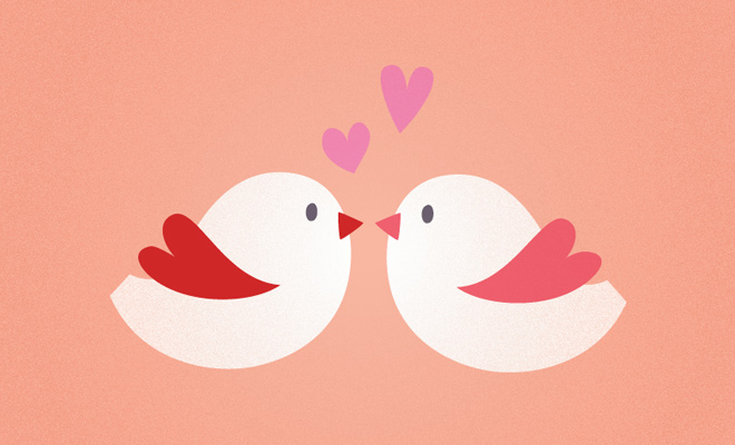 lovebirds pink icons valentines