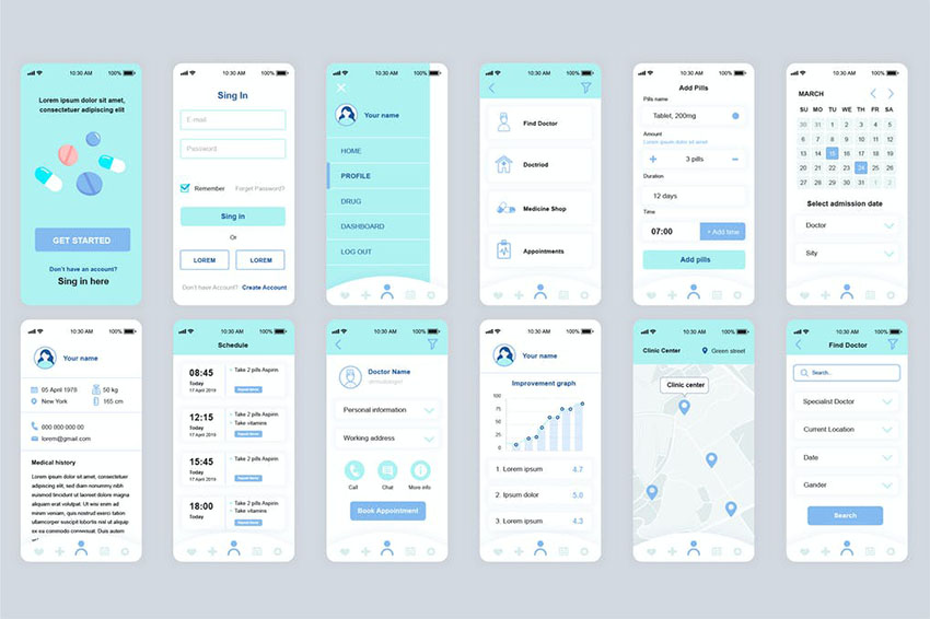 Medicine Mobile App UI Kit