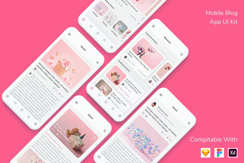 Mobile Blog App UI Kit