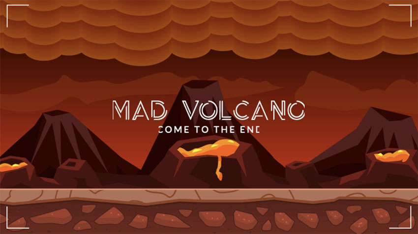 Discord Custom Background with Lava and Volcanoes in the Background